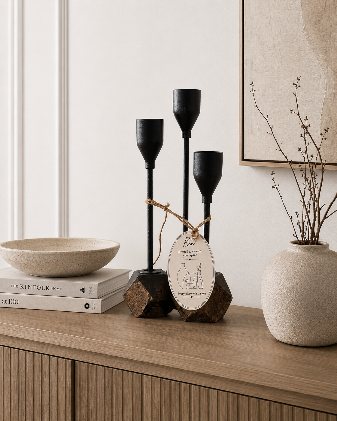 Handmade Metal Candle Holder Set