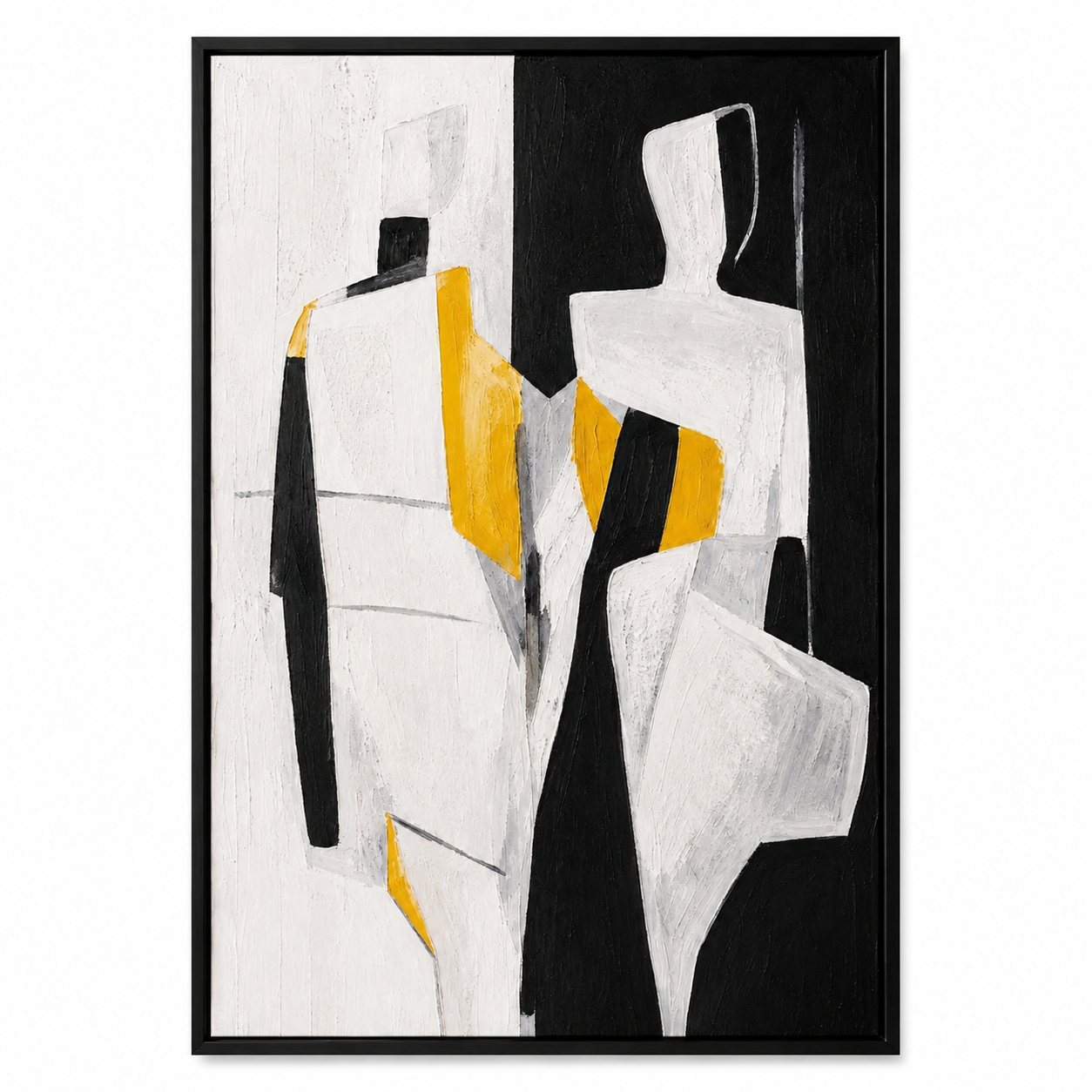 Abstract Couple Painting – Handmade Wall Art 90x60 cm