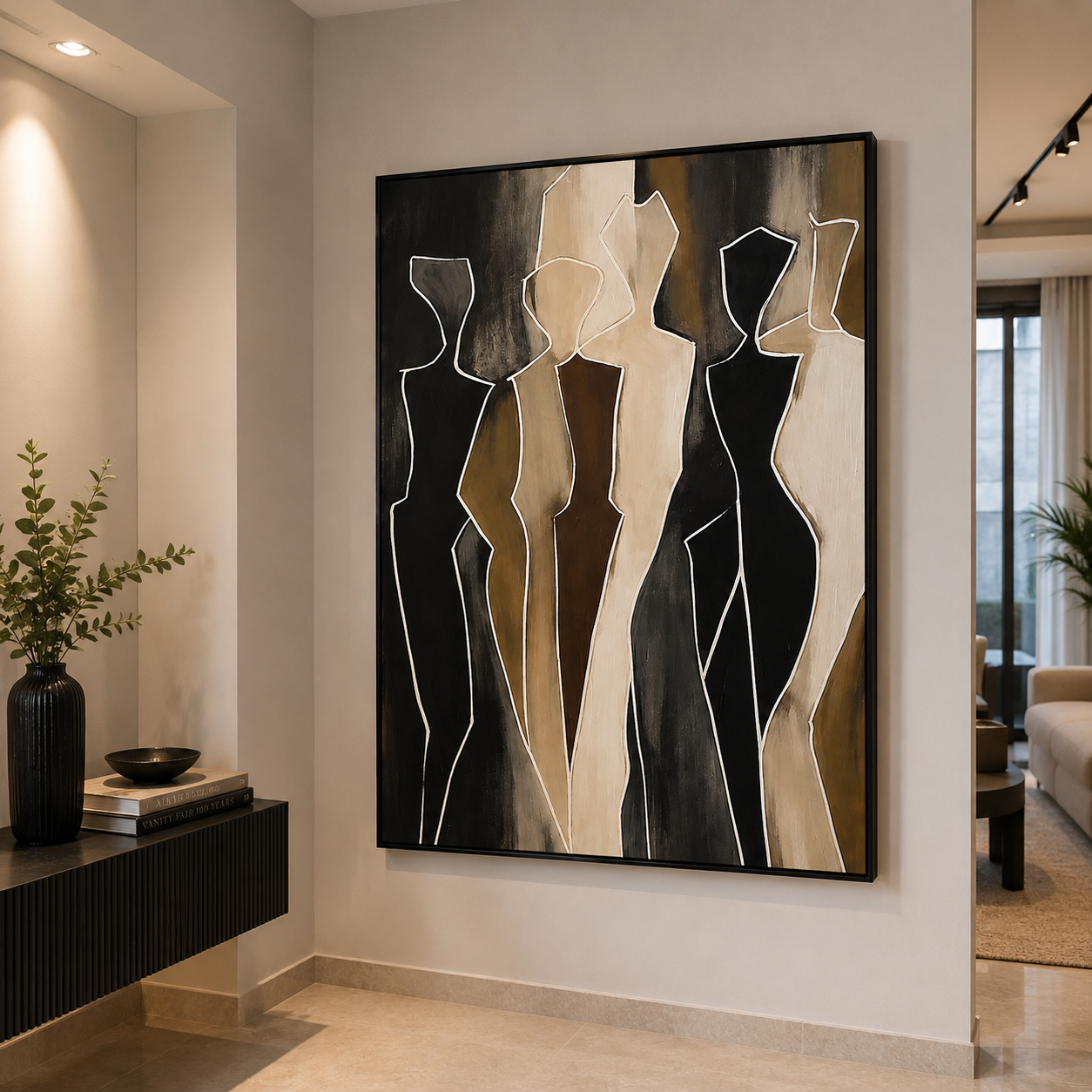 Luxury Figurative Abstract Wall Art | Handmade Painting 150 x 100 cm